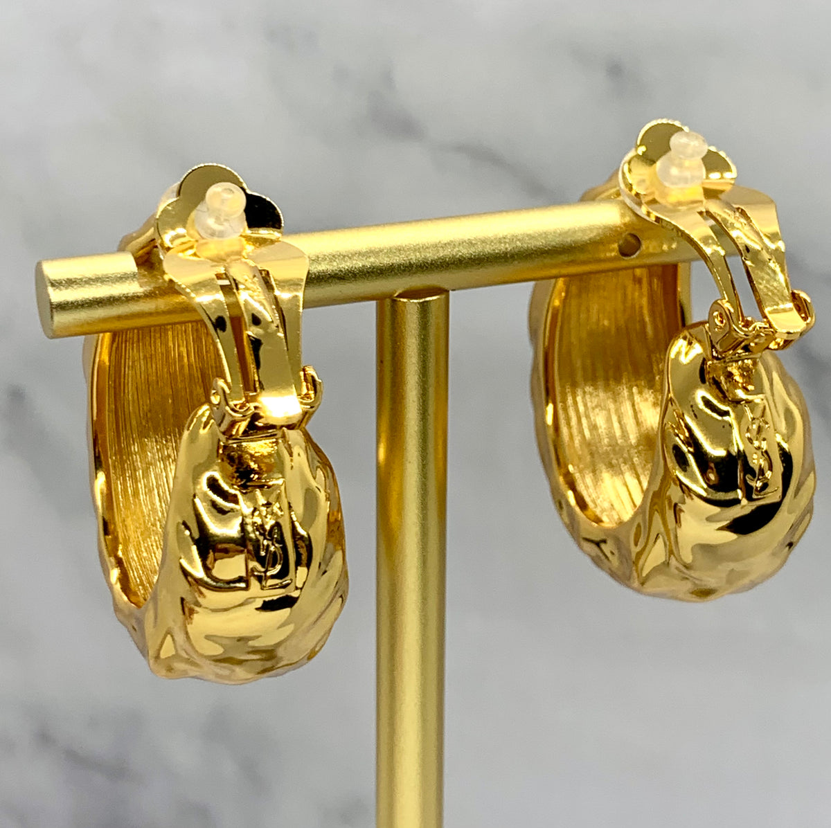 YSL YVES SAINT LAURENT Clip On Statement Earrings - Pre owned