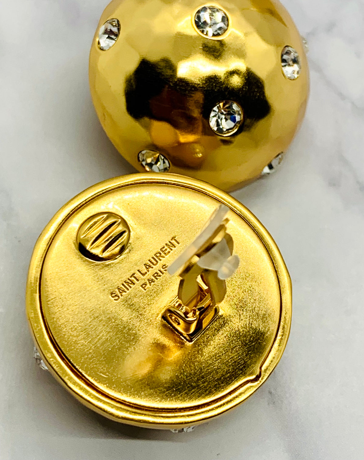 YSL YVES SAINT LAURENT Dome Clip On Earrings - Pre owned