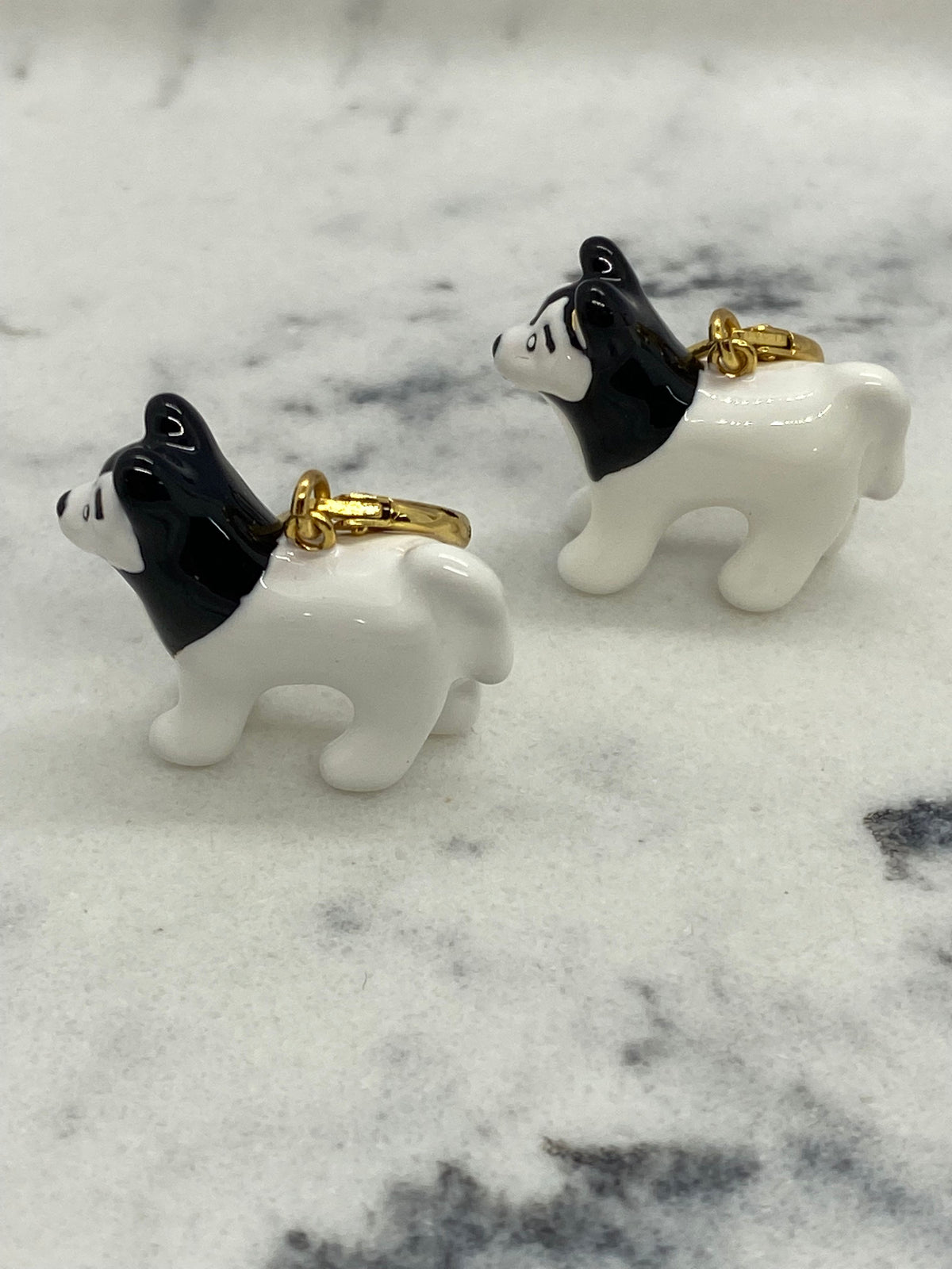 CELINE Wolf Dog Charm Earrings - Pre owned