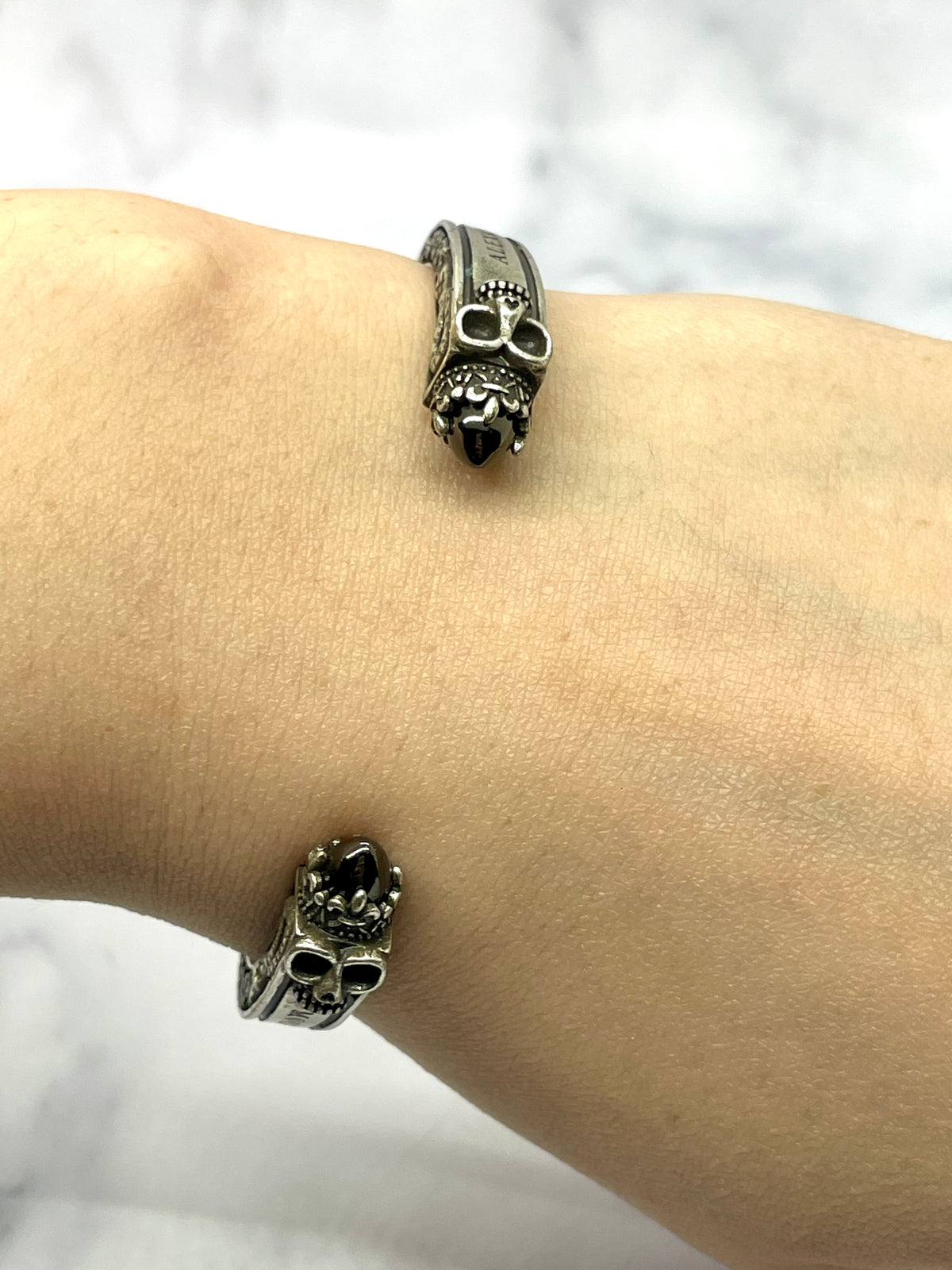 ALEXANDER MCQUEEN Onyx Cuff Bracelet - USED