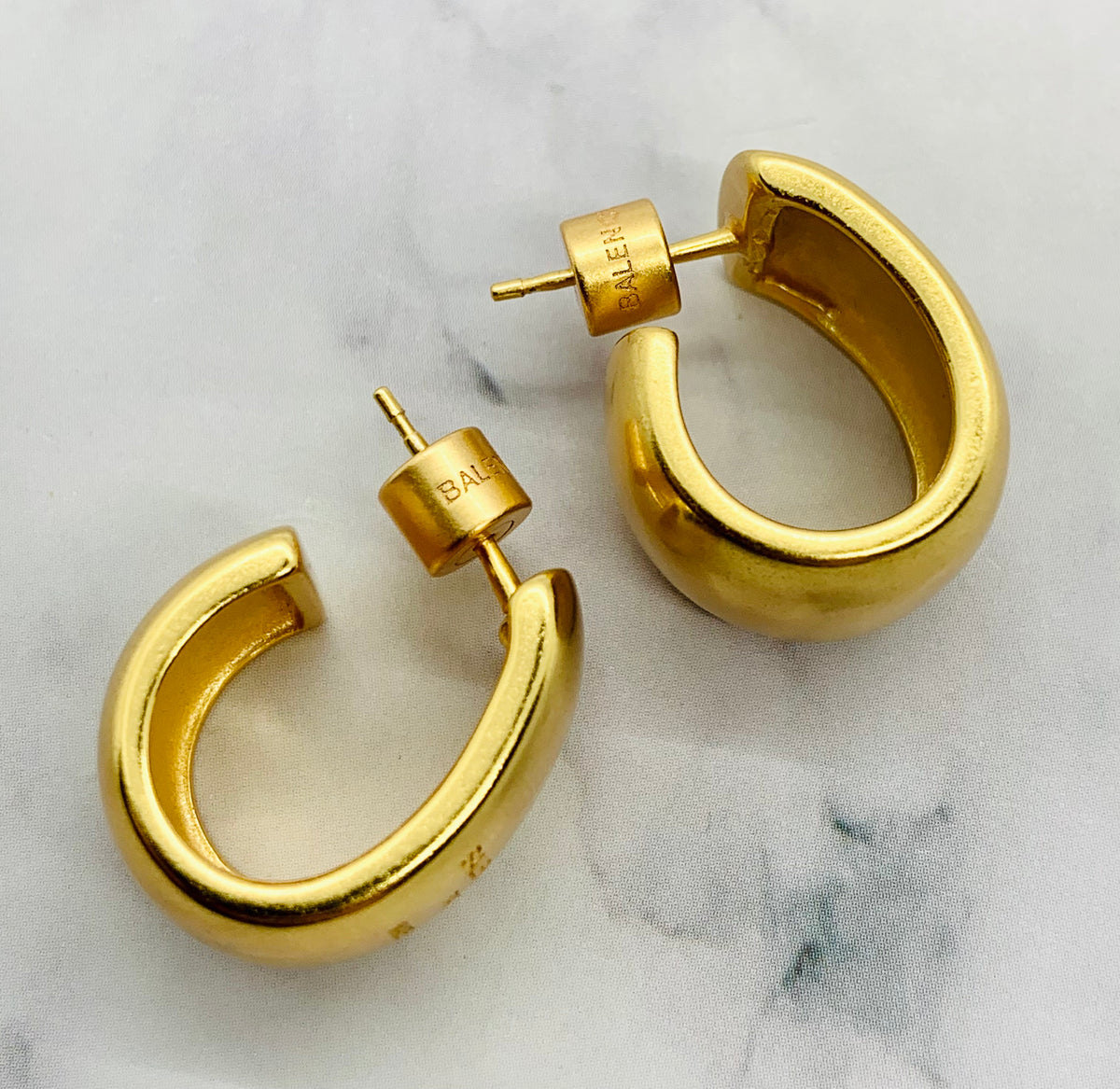 BALENCIAGA Monogram Hug Earrings - Pre owned
