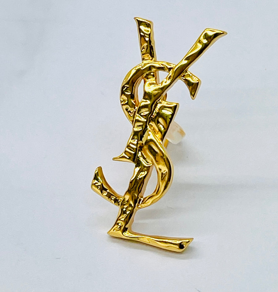 YSL YVES SAINT LAURENT Cassandre hammered single clip earring