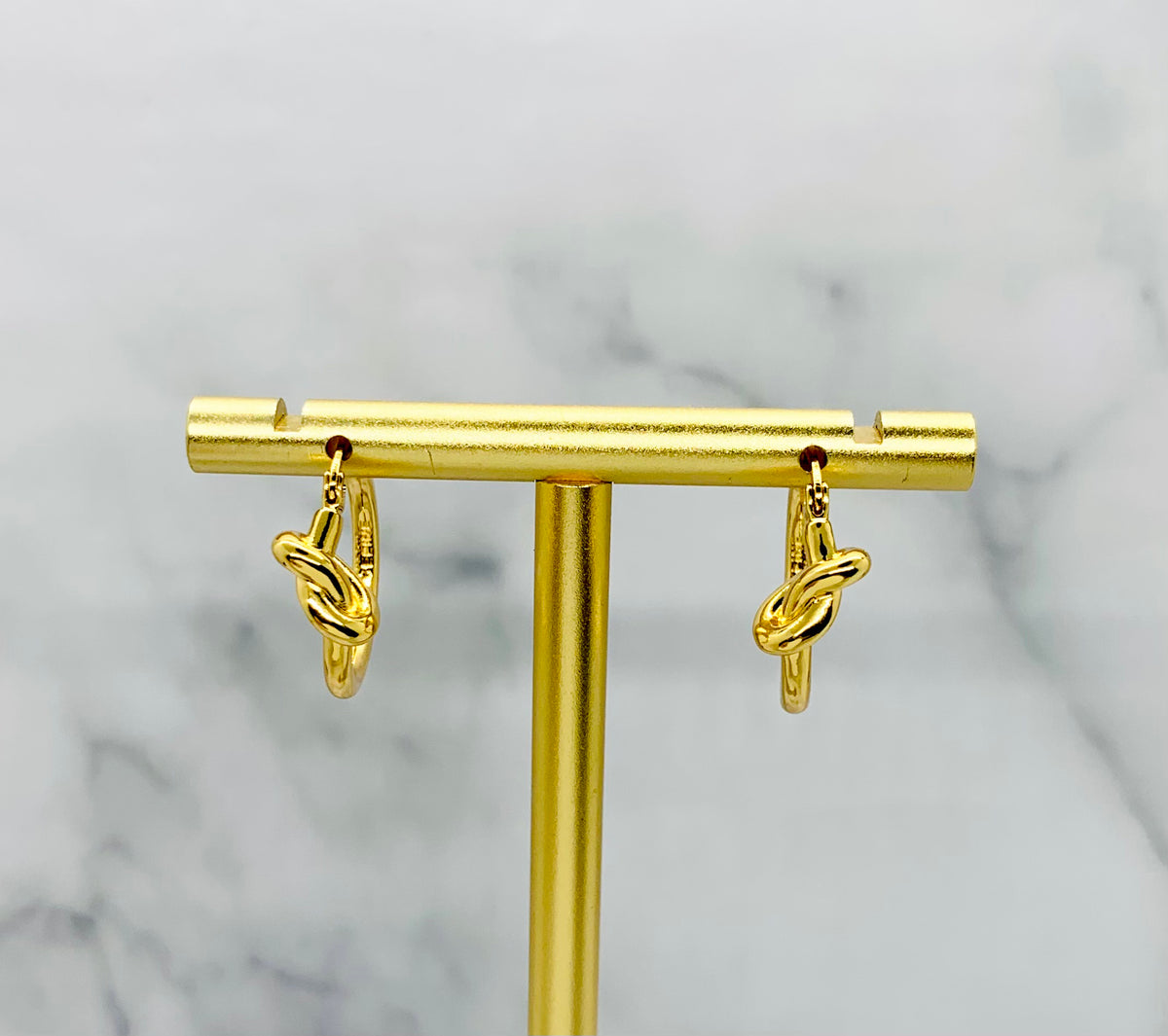CELINE Gold Knot Hoop Earrings - Pre owned