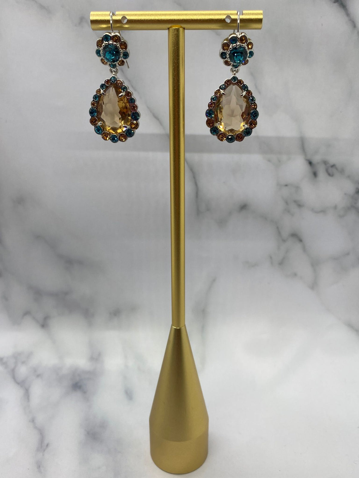 MIU MIU Rhinestone Pendant Earrings - Pre owned