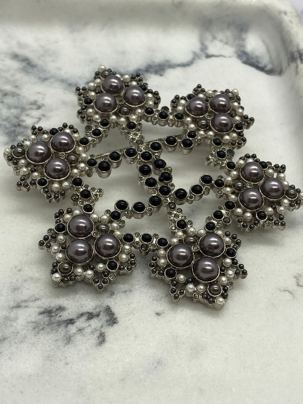 CHANEL CC Winter Rhinestone Snowflake Brooch Pin - USED