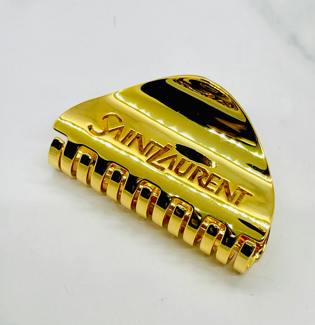 YVES SAINT LAURENT Gold Hair Clip Barrette - Pre owned
