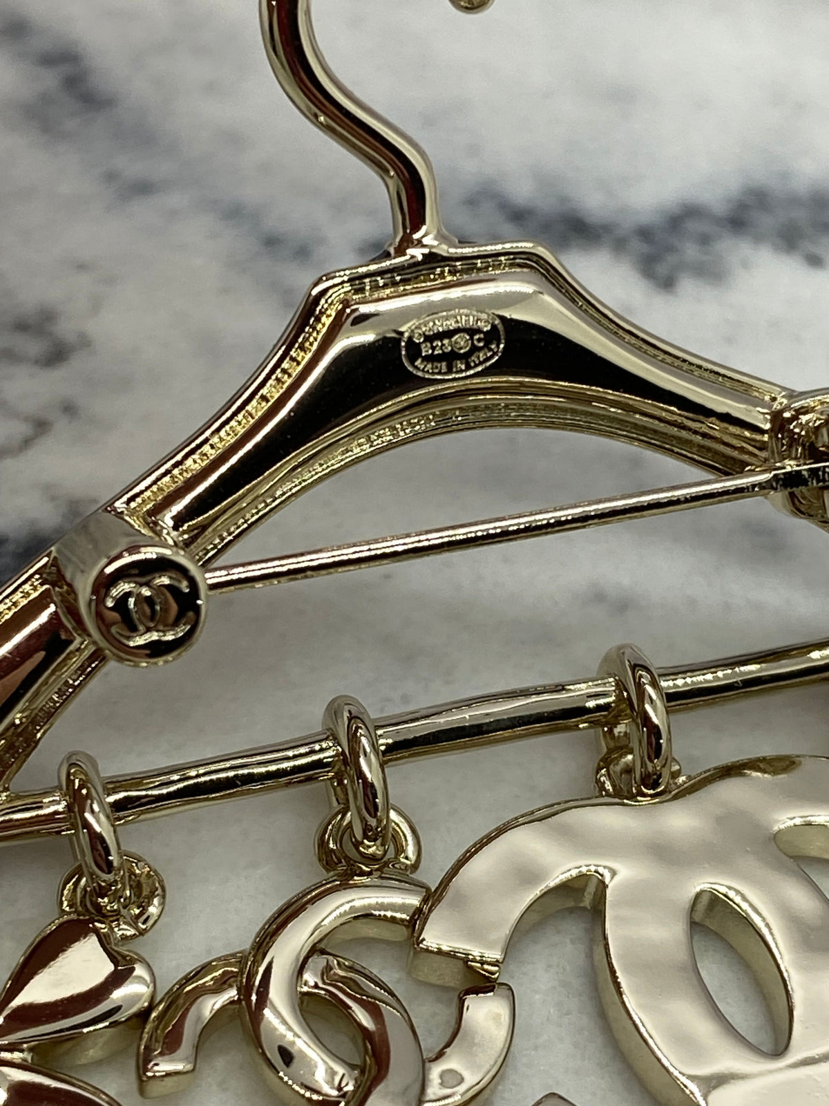 CHANEL CC Hanger Charm Brooch Pin - Pre owned
