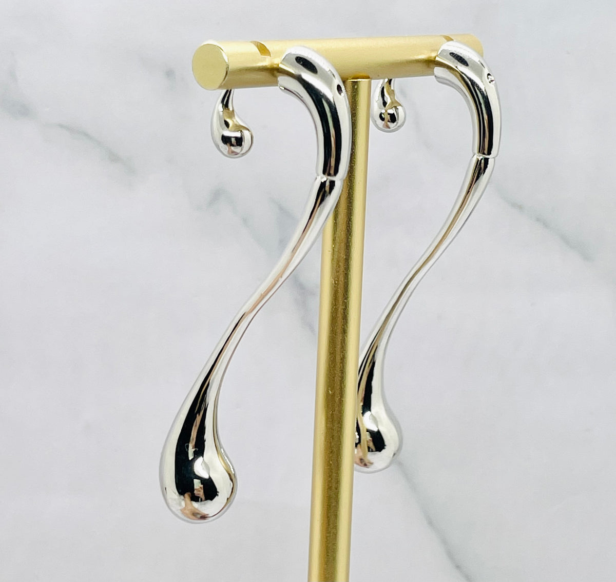 BOTTEGA VENETA Silver Drop Earrings - Pre owned