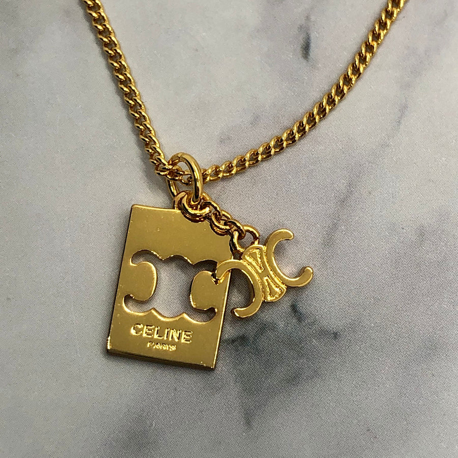 CELINE Monogram Pendant Necklace - Pre owned