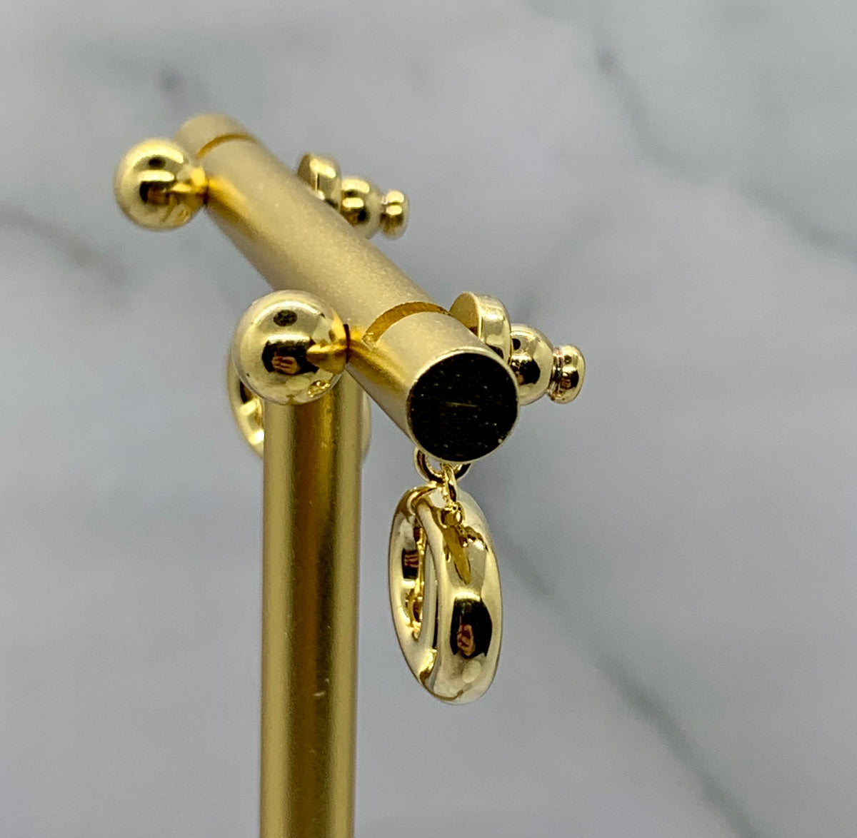 Auth CHRISTIAN DIOR CD Gold Tone Earrings - Pre owned /