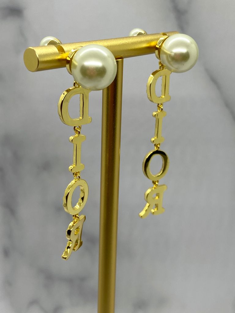 CHRISTIAN DIOR Tribale Rhinestone Pendant Earrings - Pre owned