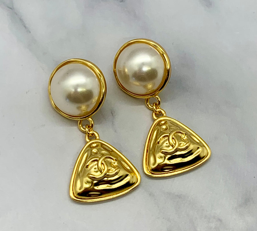 CHANEL CC 1994 Vintage Pendant Earrings - Pre owned