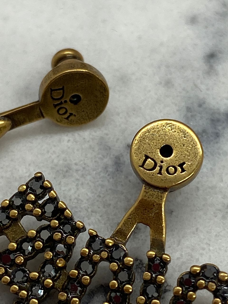 Christian Dior J'Adior Fly Dark Rhinestone Earrings - Pre owned