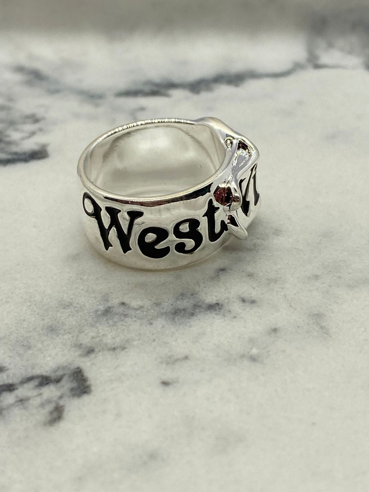 VIVIENNE WESTWOOD Silver Tone Ring Size M 7 - Pre owned