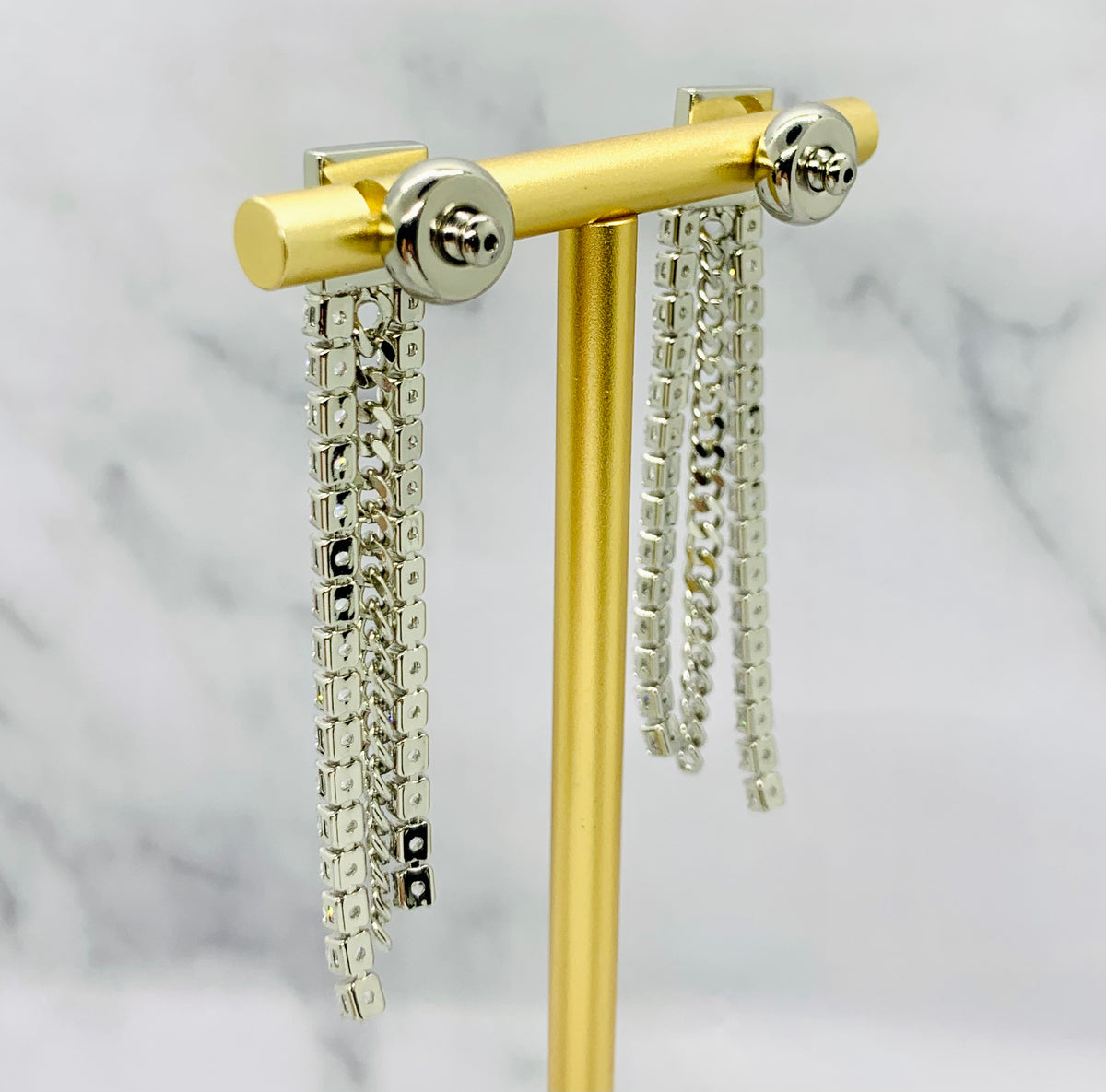 GIVENCHY Fringe Rhinestone Earrings - Pre owned