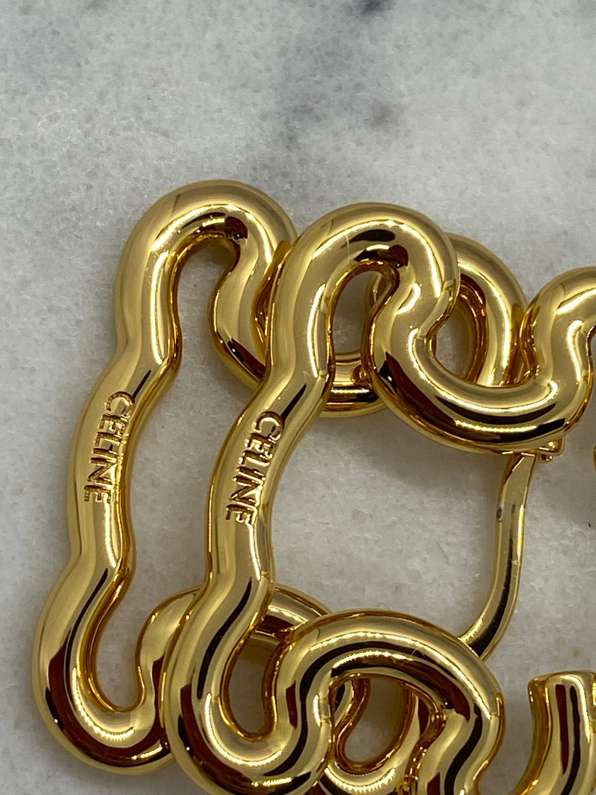 CELINE Monogram Shape Hoop Earrings - Pre owned