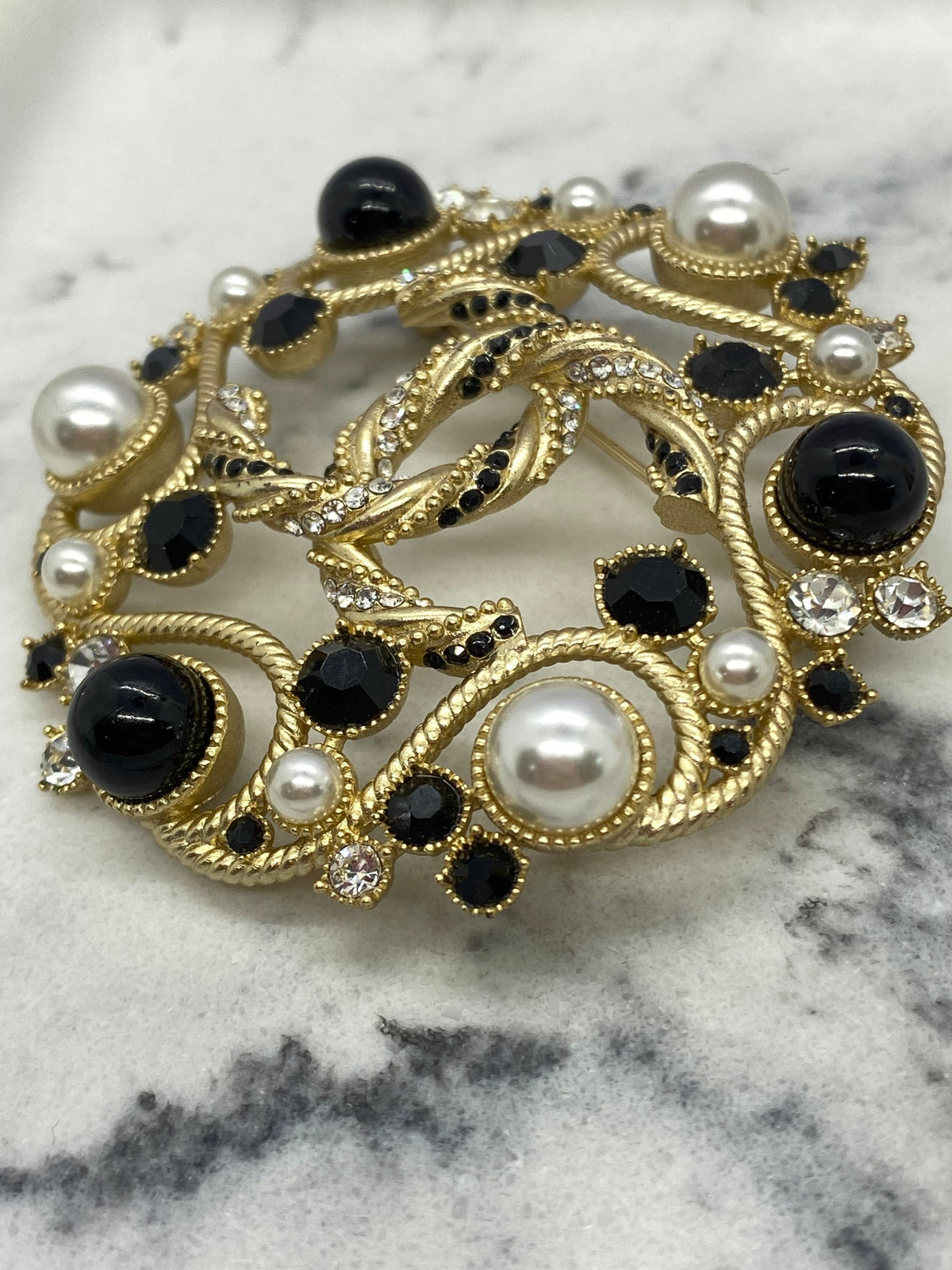 CHANEL CC Elaborate Brooch Pin - USED