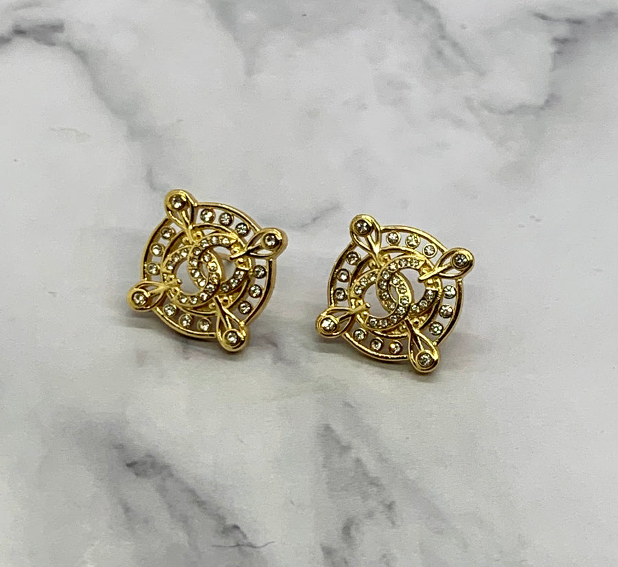 CHANEL CC Monogram Earrings - Pre owned
