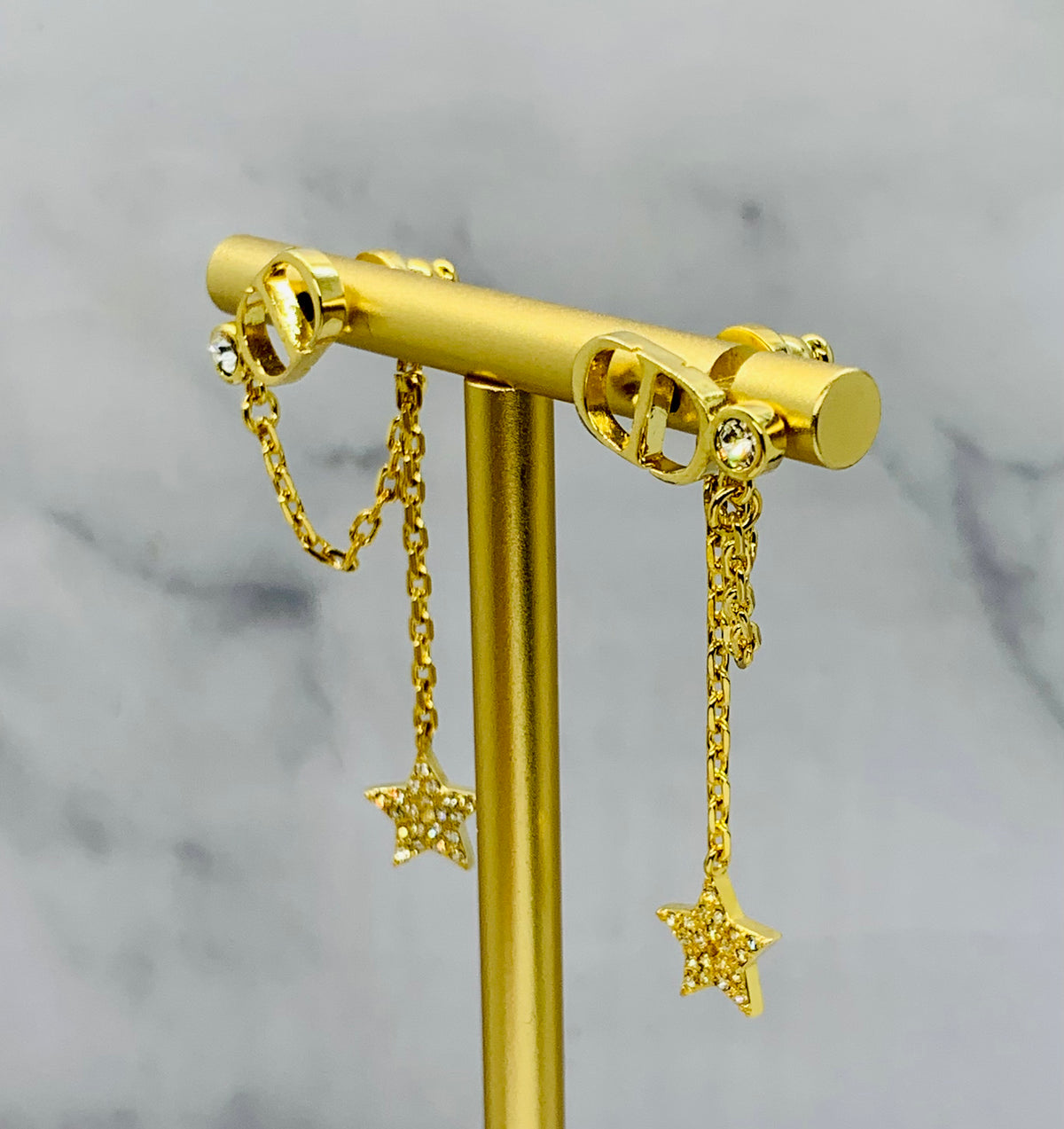 CHRISTIAN DIOR CD Chain Earrings - Pre owned