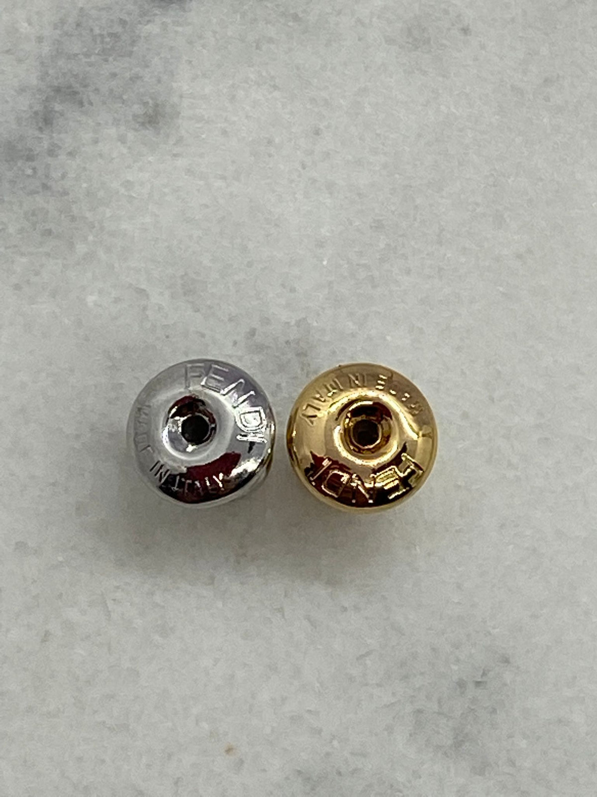 FENDI F Gold & Silver Rhinestone Earrings - Pre owned