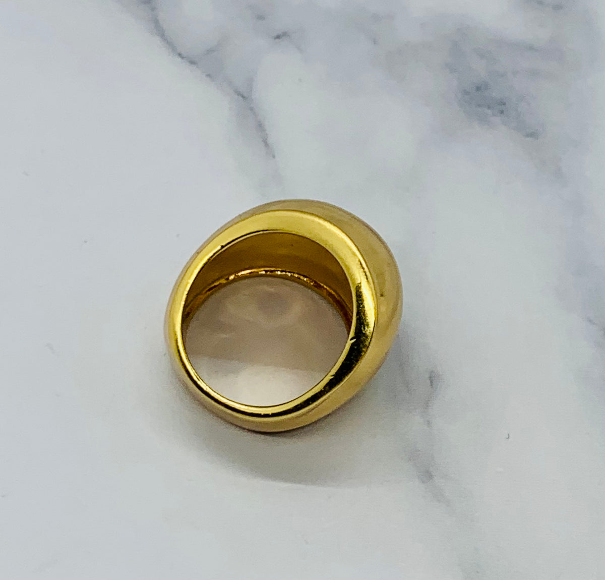 YSL YVES SAINT LAURENT Chunky Gold Ring Size 7 - Pre owned