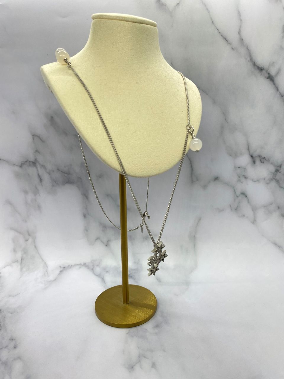 CHANEL CC 2015 Silver Tone Long Necklace - Pre owned