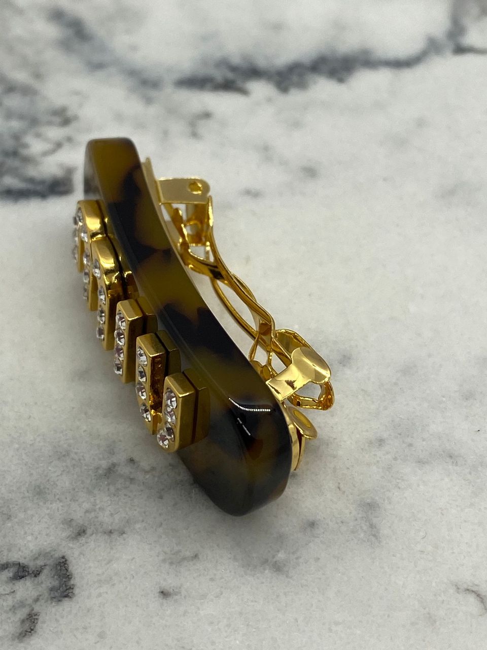 MIU MIU Tortoise Rhinestone Hair Clip Barrette - Pre owned