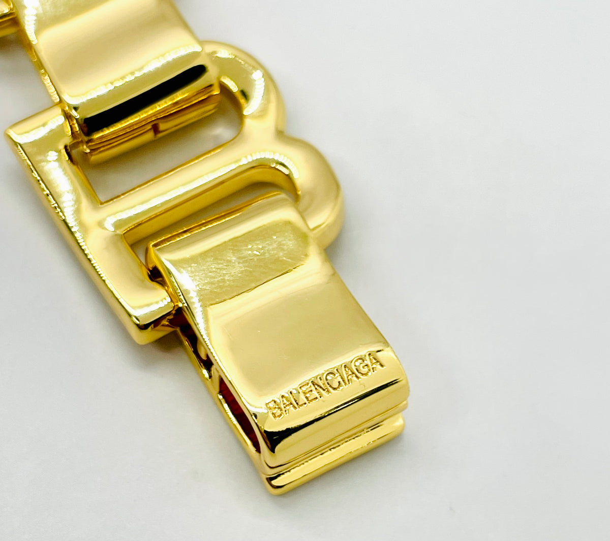 BALENCIAGA B Gold Tone Link Bracelet - Pre owned