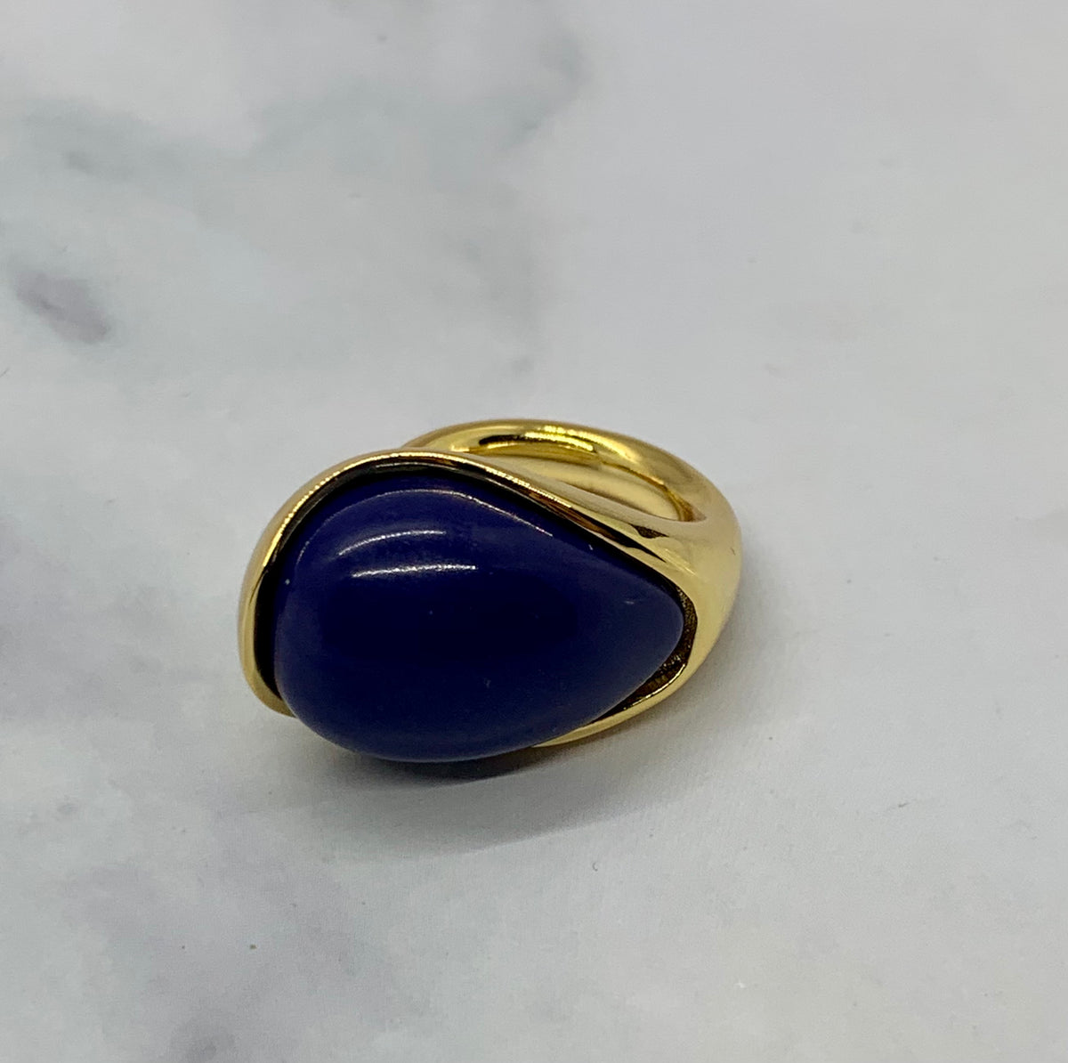 BOTTEGA VENETA Blue Stone Ring - S7 M - Pre owned