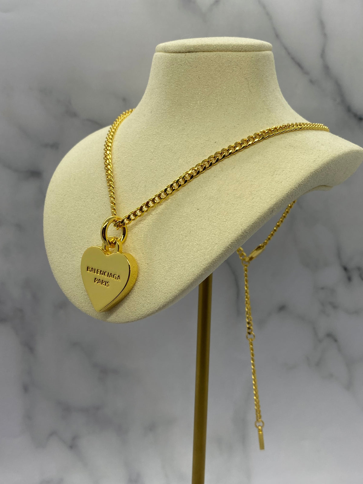 BALENCIAGA Gold Tone Heart Necklace - Pre owned