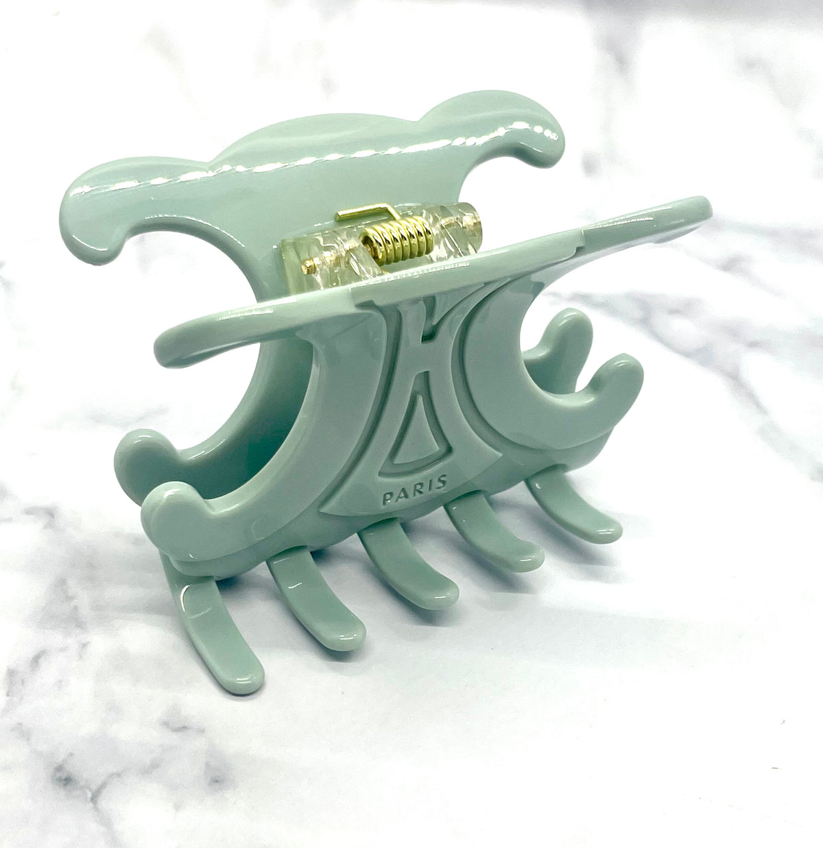 CELINE Mint Monogram Hair Clip - Pre owned