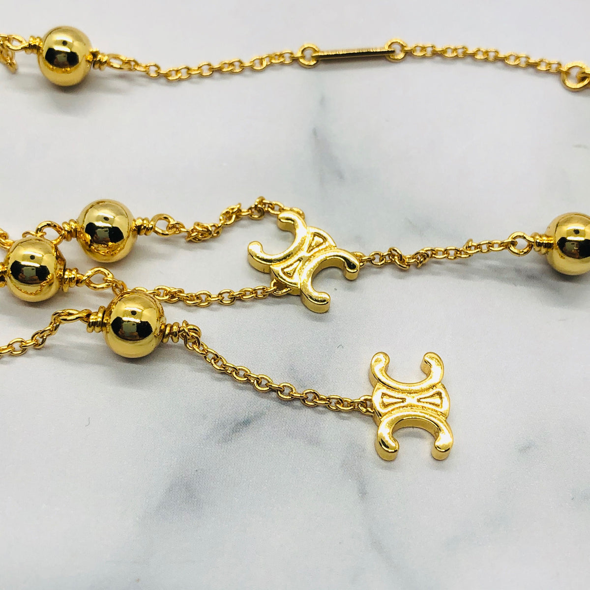 CELINE Monogram Lariat Necklace - Pre owned