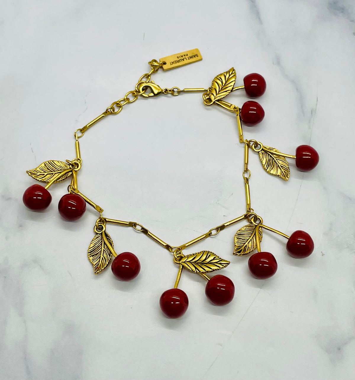 YSL YVES SAINT LAURENT Cherries Charm Bracelet - Pre owned