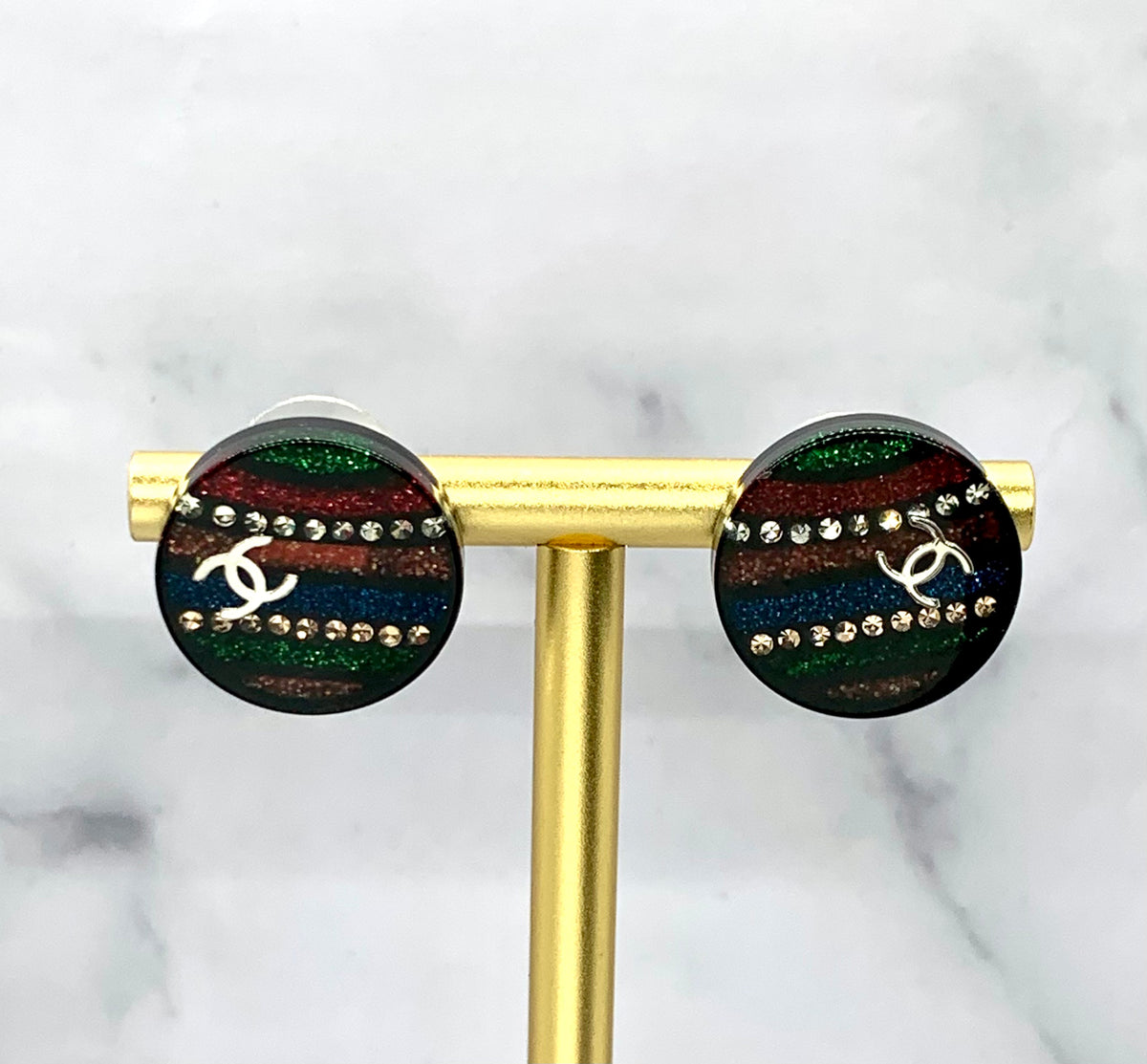 CHANEL CC 2017 Galaxy Button Earrings - Pre owned