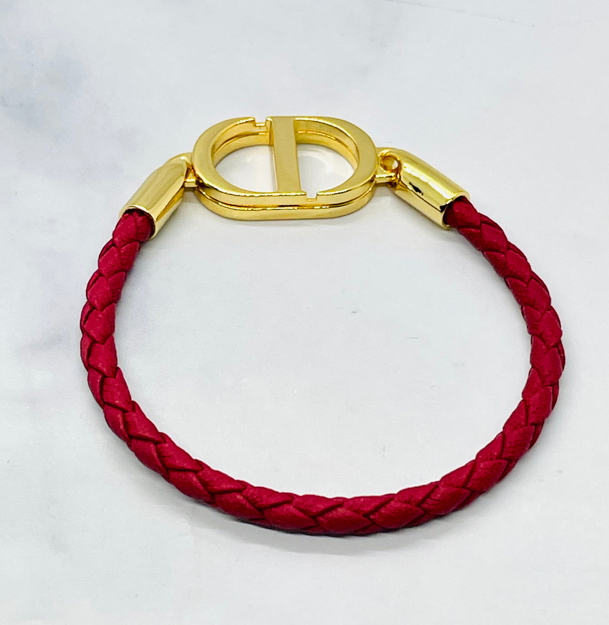CHRISTIAN DIOR CD Red Cord Bracelet - Pre owned