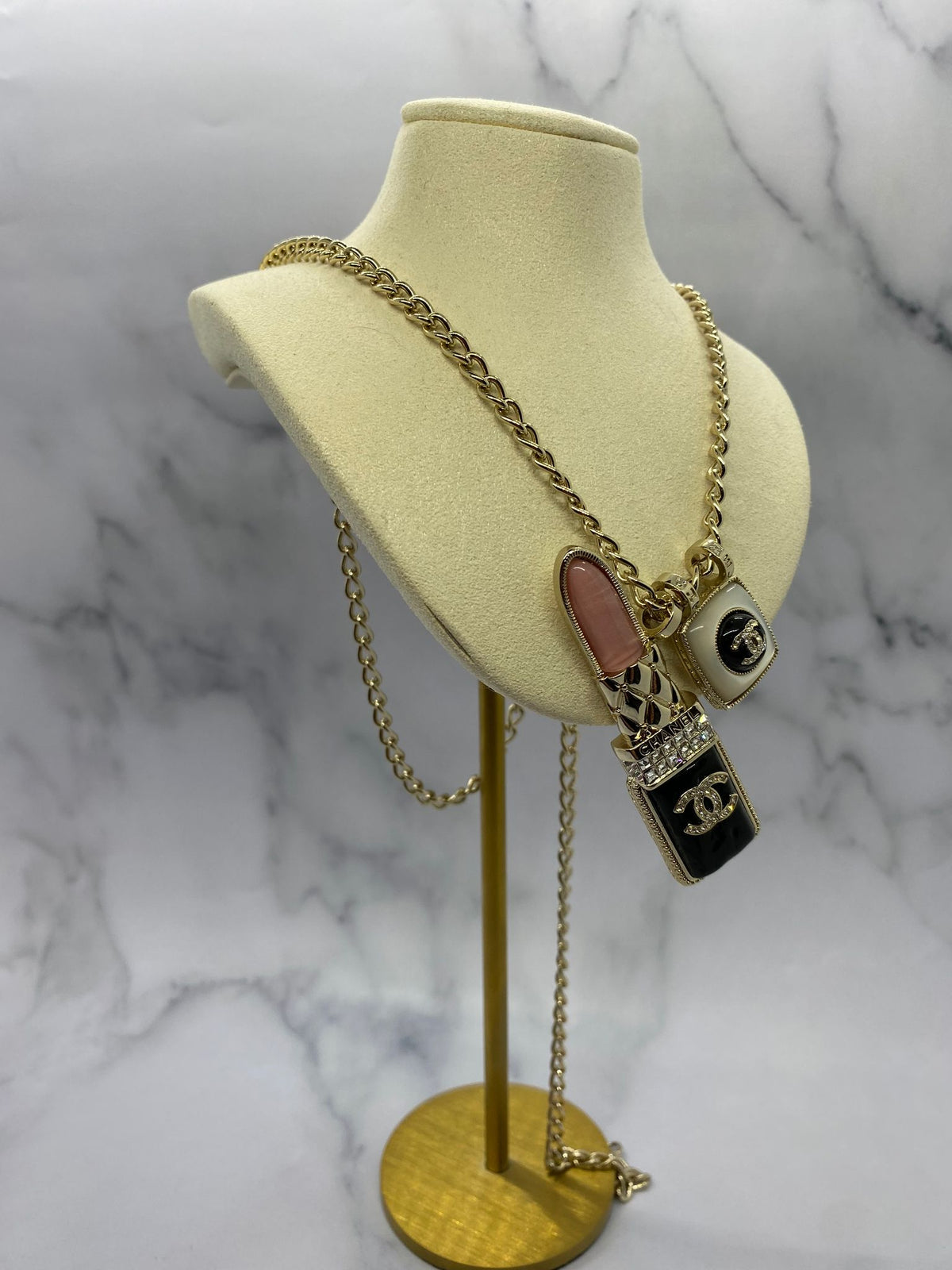 CHANEL CC Lipstick Charm Necklace - Pre owned
