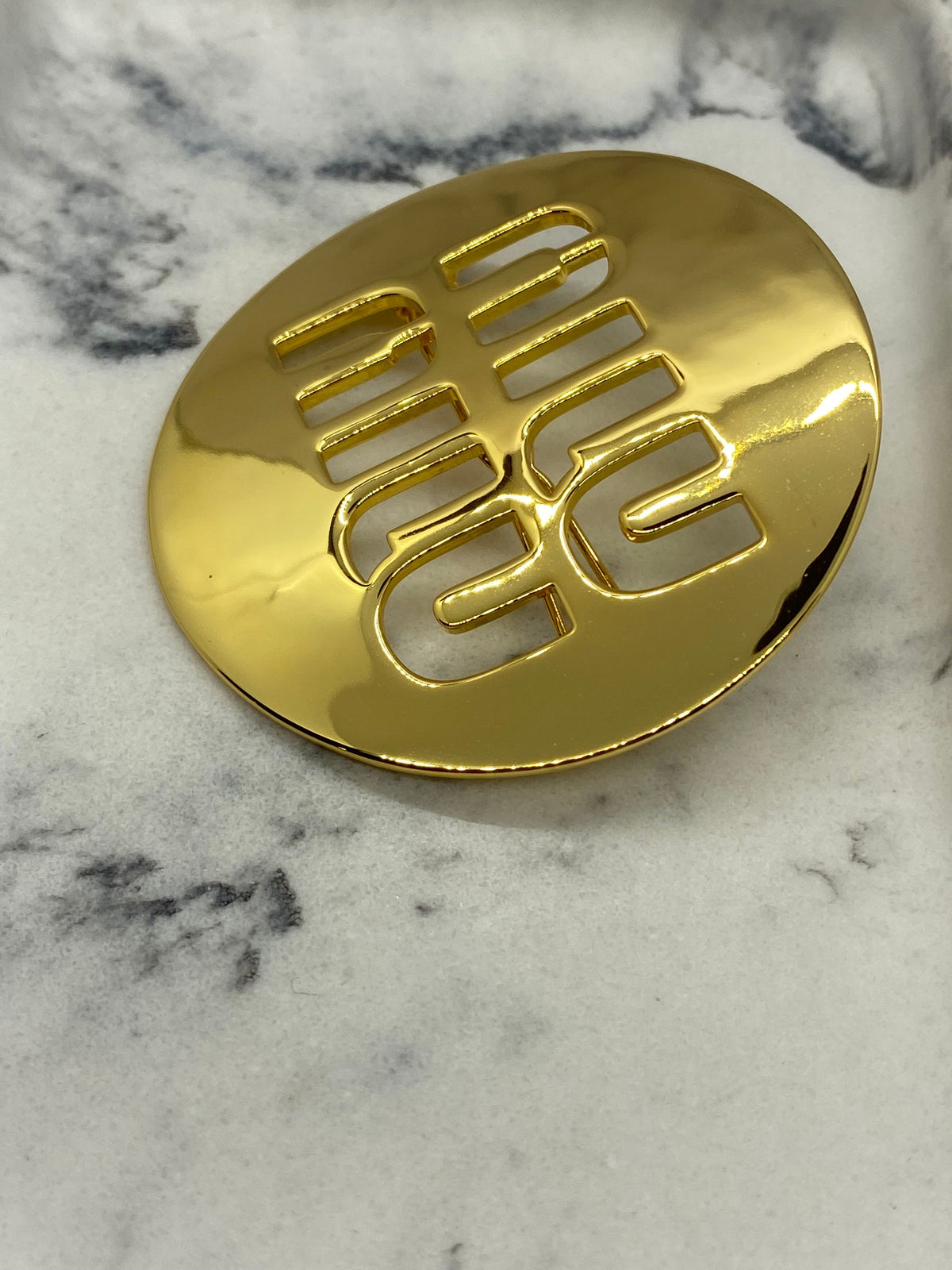 MIU MIU Gold Tone Disc Hair Clip Barrette - USED