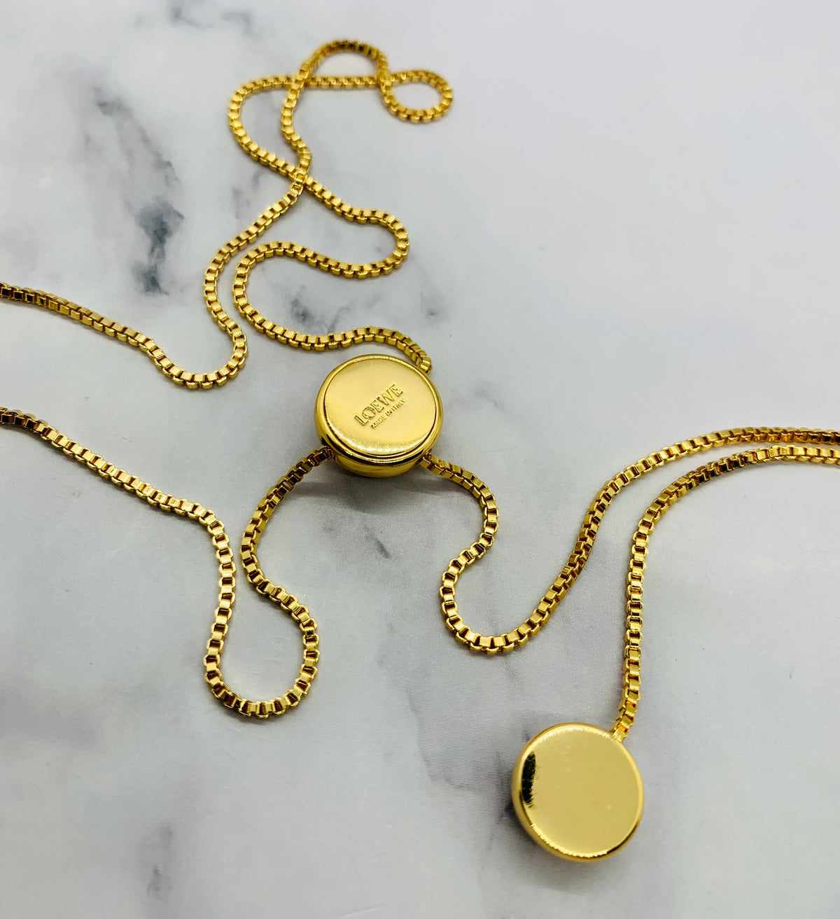 LOEWE Gold Tone Lariat Necklace - Pre owned