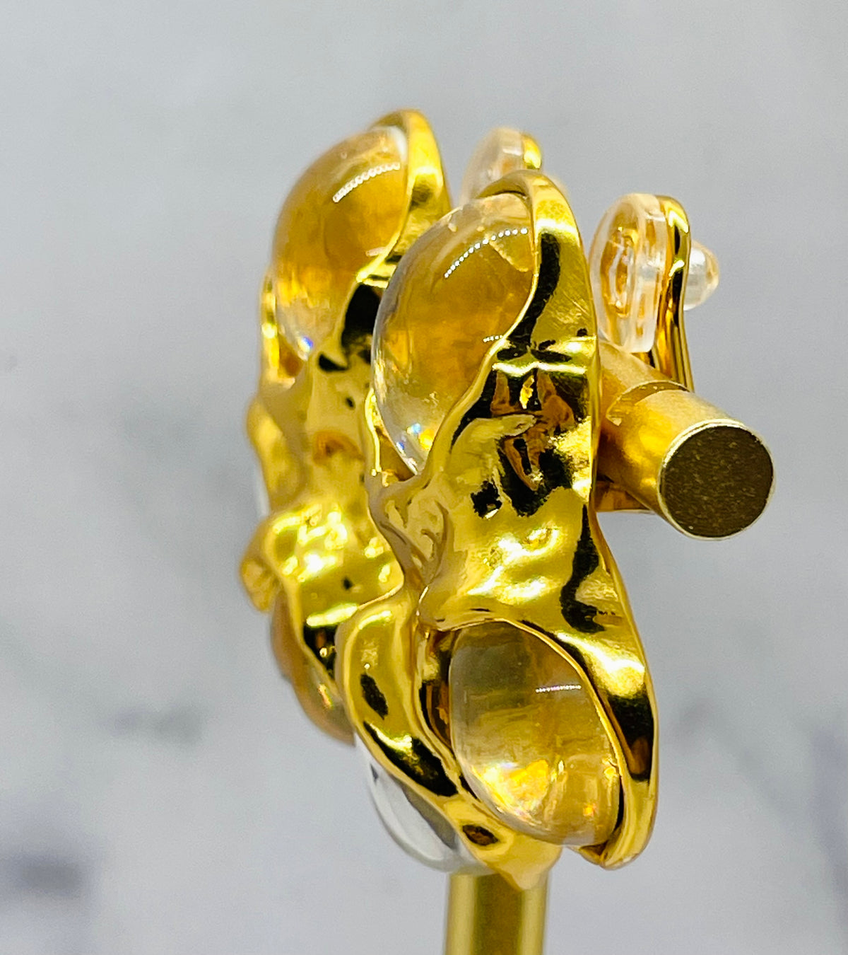 YSL YVES SAINT LAURENT Cabochon Resin Clip On Earrings - Pre owned