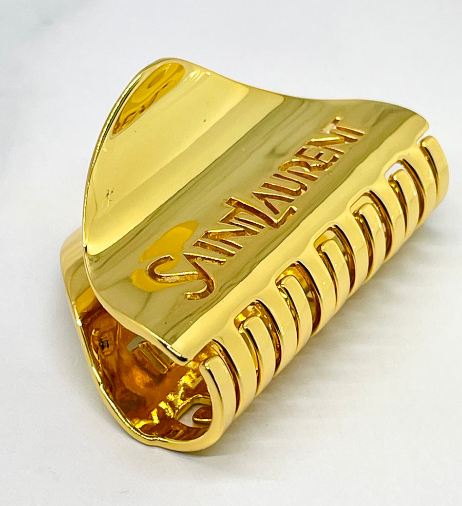 YVES SAINT LAURENT Gold Hair Clip Barrette - Pre owned
