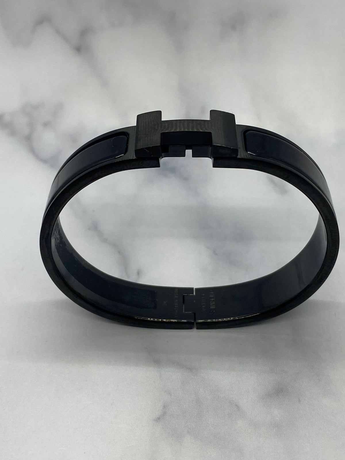 HERMES Black Tone Clic Cuff Bracelet - USED