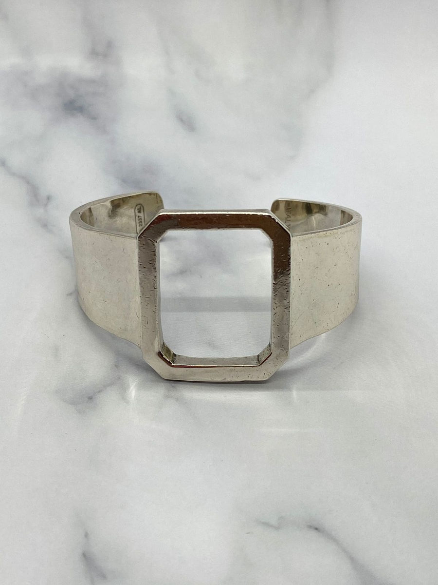 MAISON MARGIELA Silver Tone Engraved Cuff Bracelet - USED