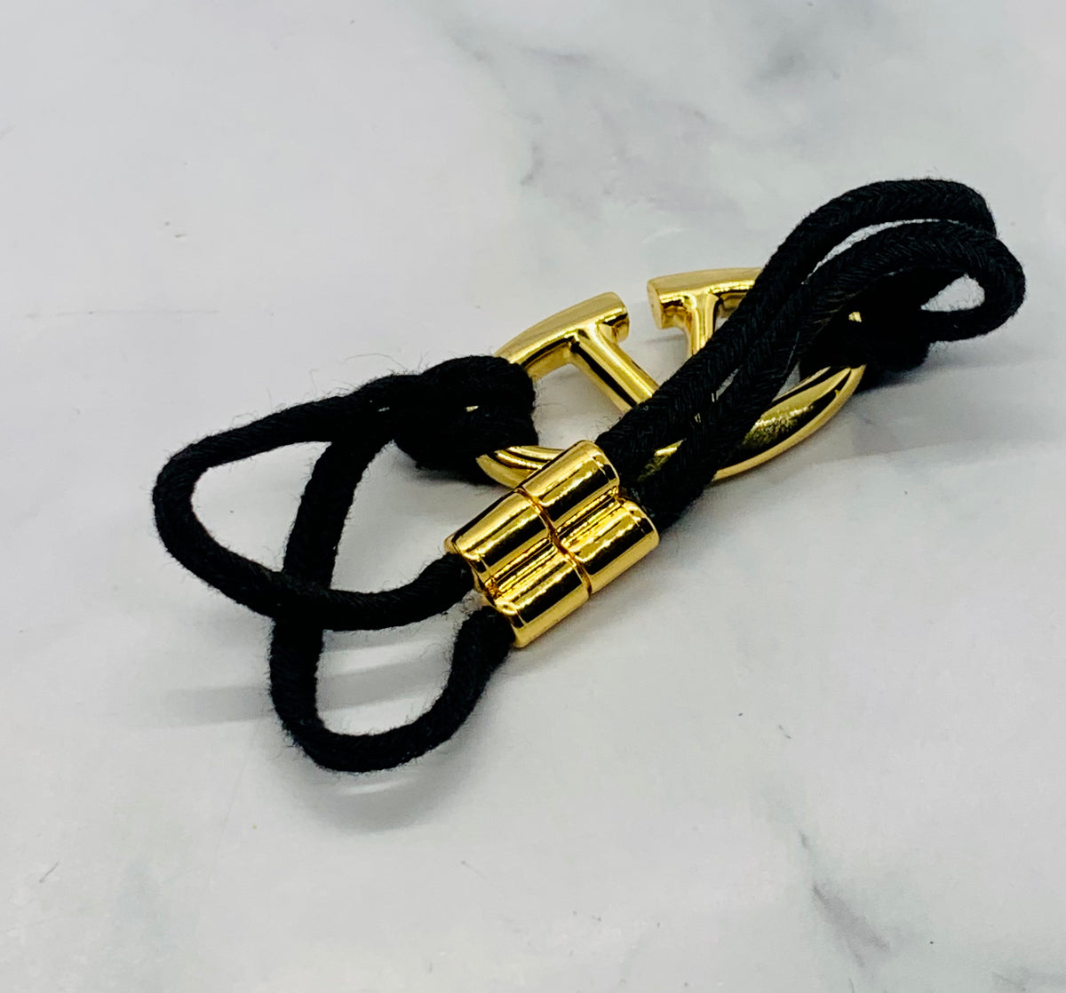 VALENTINO V Black Rope Magnetic Bracelet - Pre owned