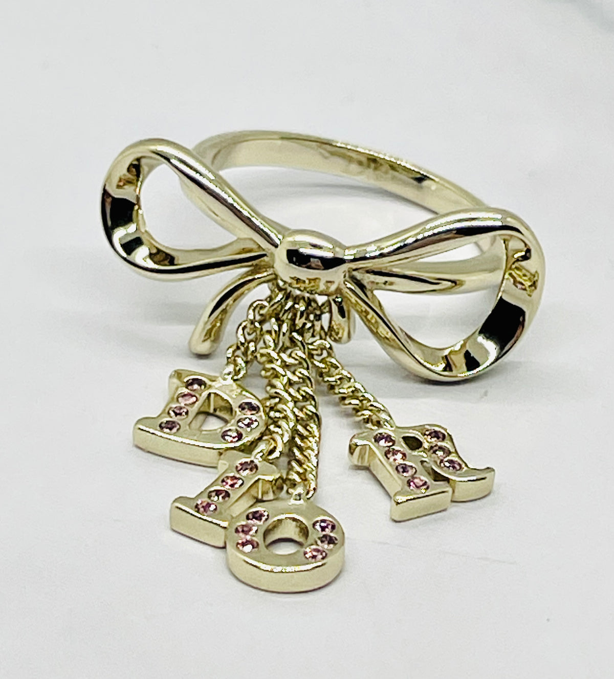 CHRISTIAN DIOR Bow Charms Ring Size 7 - Pre owned