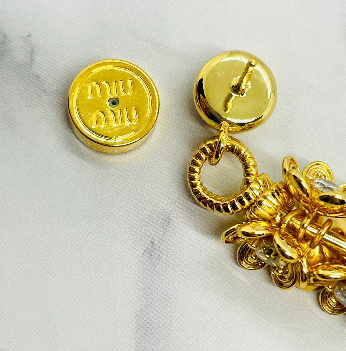 MIU MIU Floral Cluster Pendant Earrings - Pre owned
