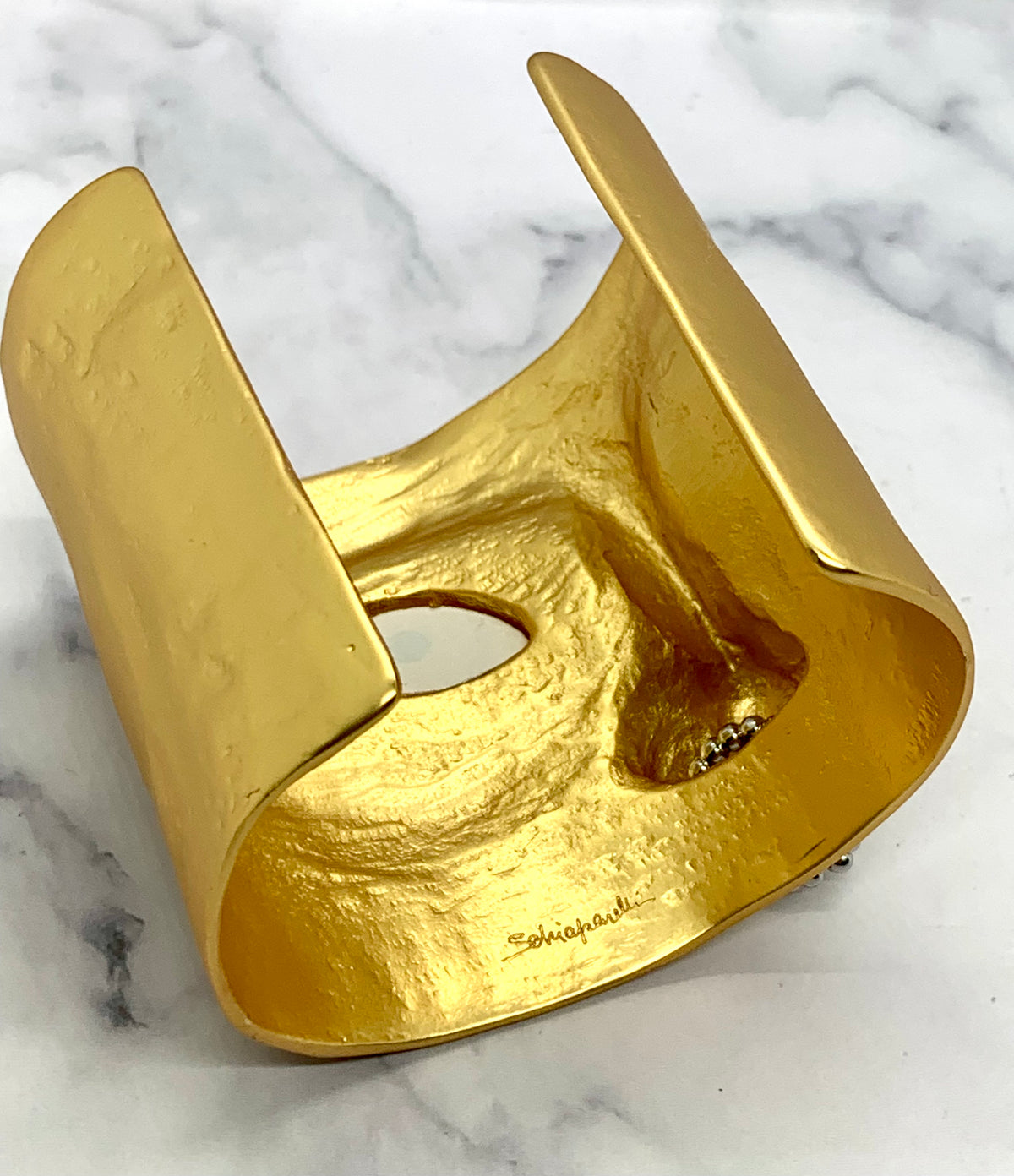 SCHIAPARELLI Crying Face Statement Cuff Bracelet - Pre owned