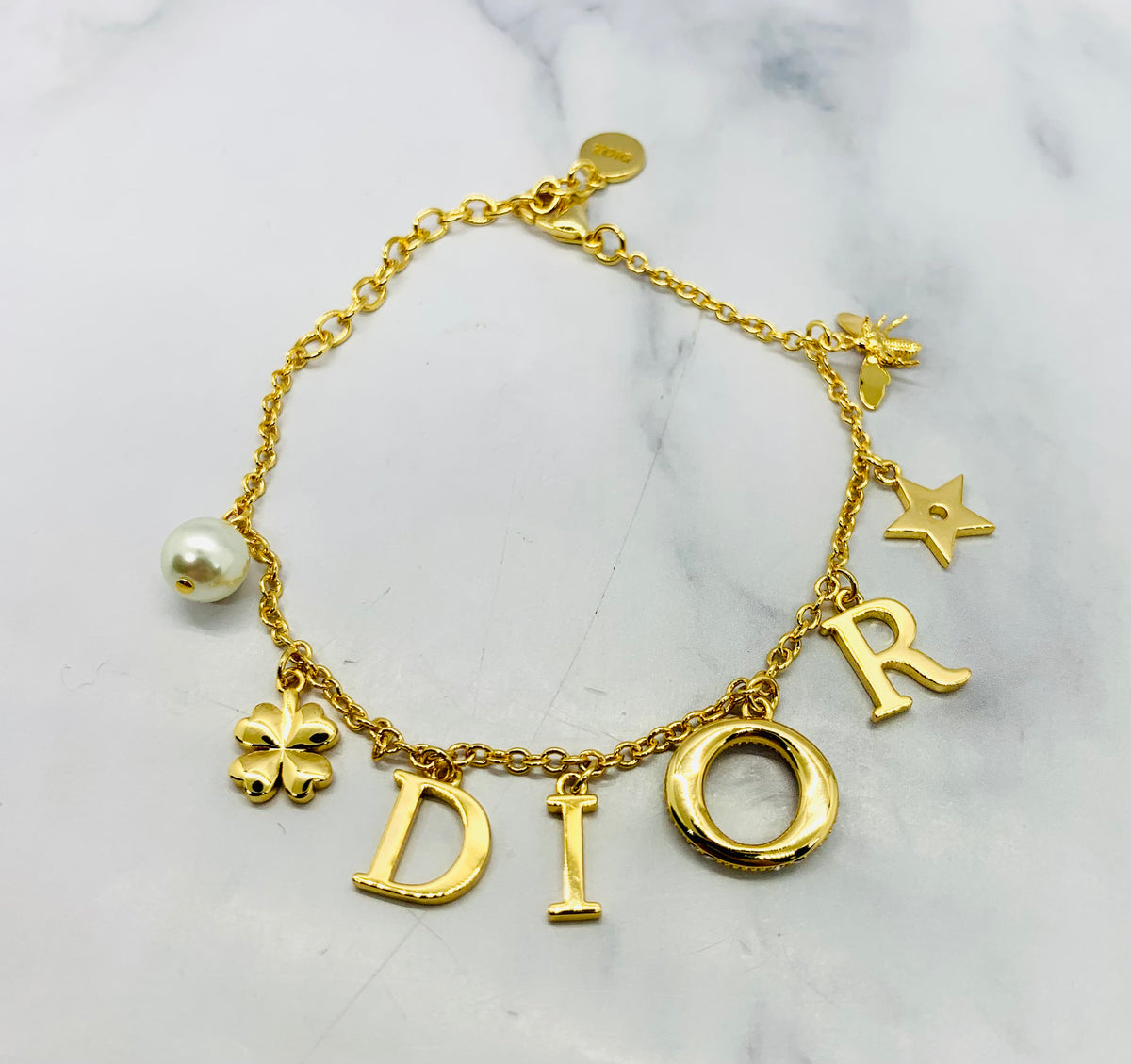 CHRISTIAN DIOR Rhinestone Charm Bracelet - Pre owned