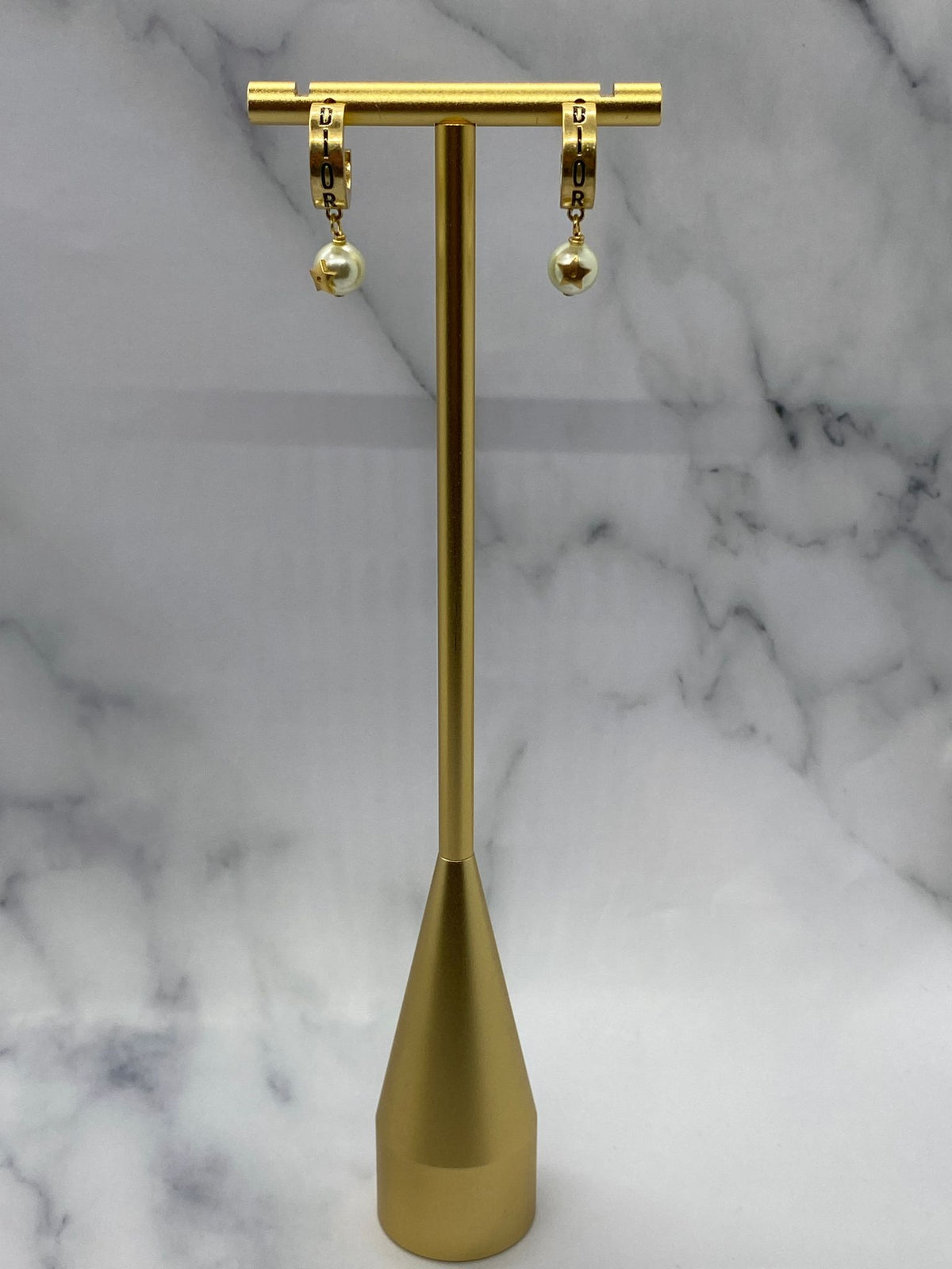 CHRISTIAN DIOR Pearl Hoop Earrings - Pre owned