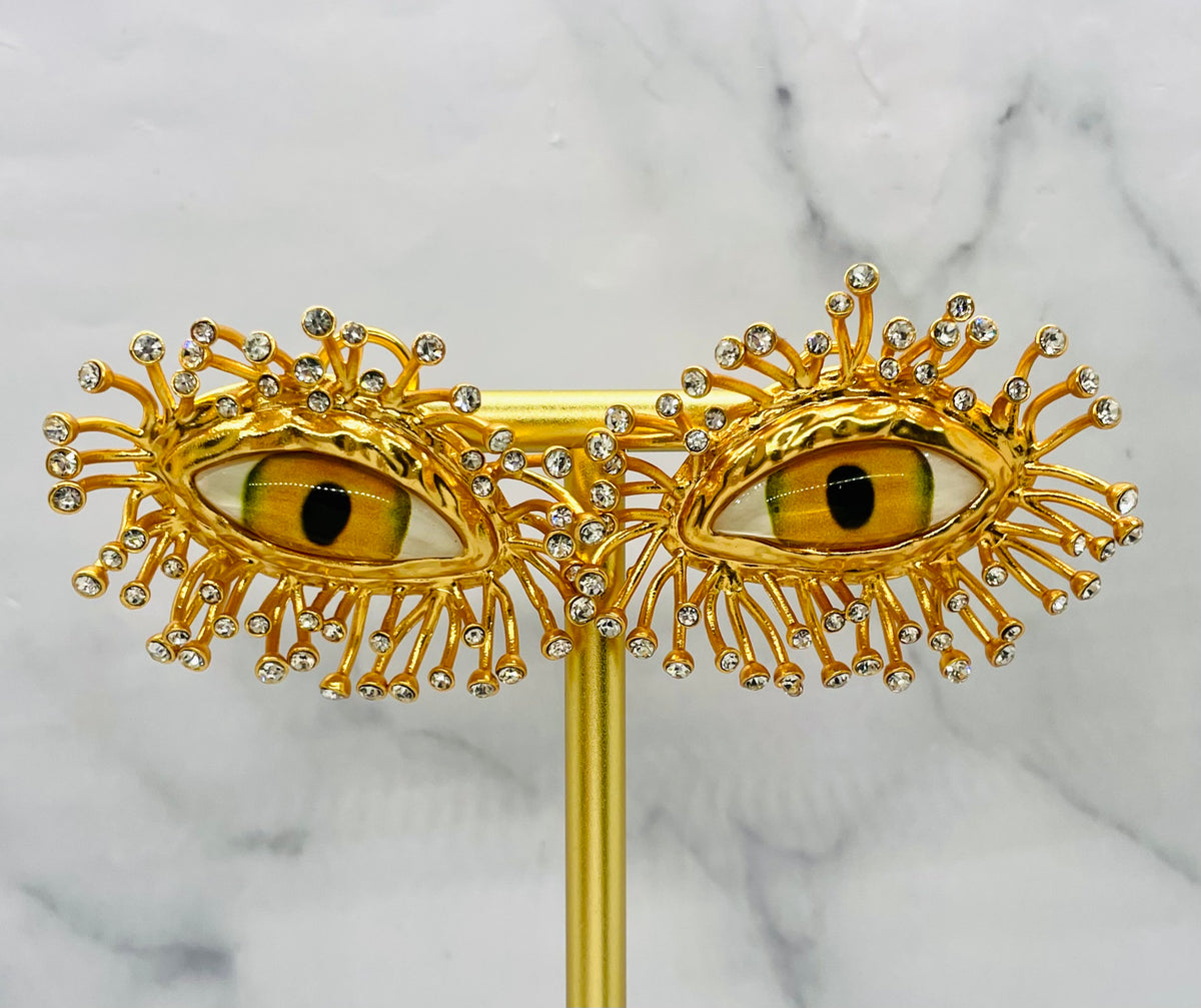 SCHIAPARELLI Statement Eyes Earrings - Pre owned