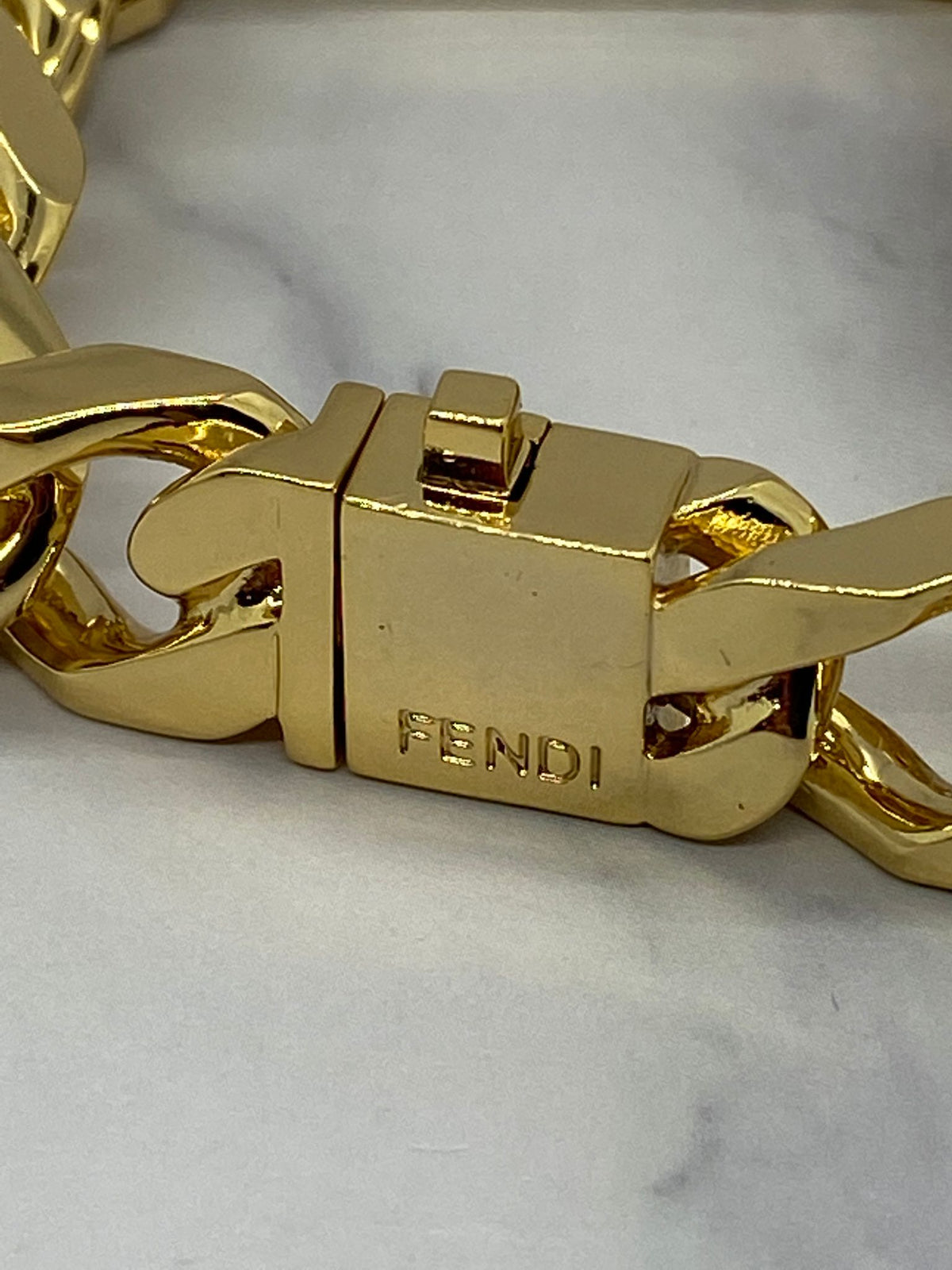 FENDI Gold Tone Chain Bracelet - Size M - Pre owned